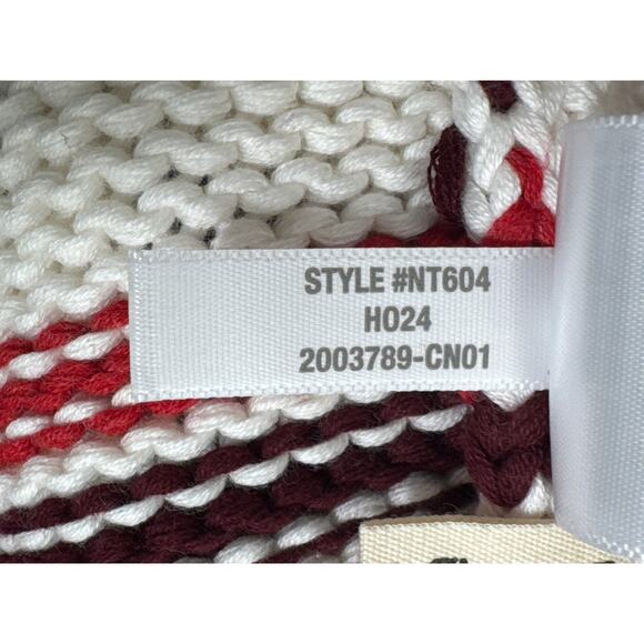 NWT Madewell Ribbed Cotton Turtleneck Sweater Cabernet Stripe NT604 Size S - Picture 8 of 11